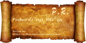 Podhorányi Róza névjegykártya